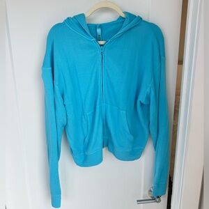 SKIMS French Terry Blue Zip Up Hoodie